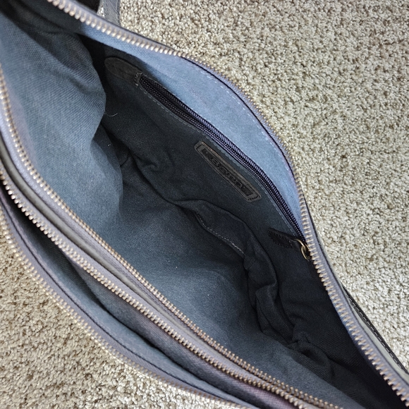 Born - Gray Leather Crossbody Sling Hobo Purse - Picture 4 of 8
